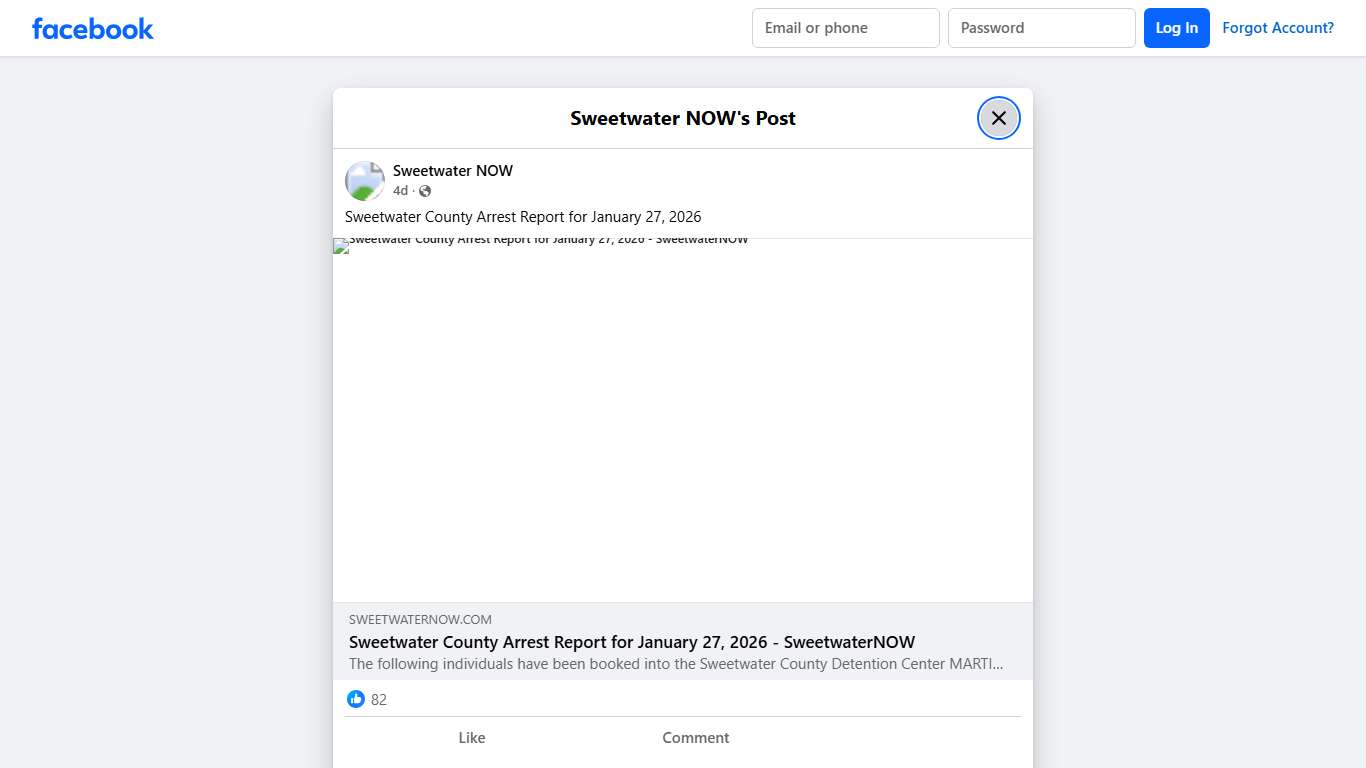 Sweetwater NOW - Sweetwater County Arrest Report for... Facebook