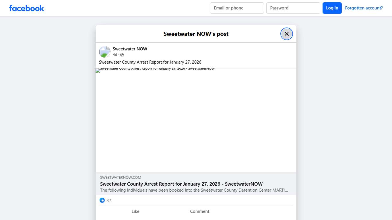 Sweetwater NOW - Sweetwater County Arrest Report for... Facebook